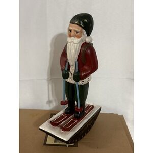 Vintage Midwest Santa Hits the Trail Randy Tate Ski Santa Figurine